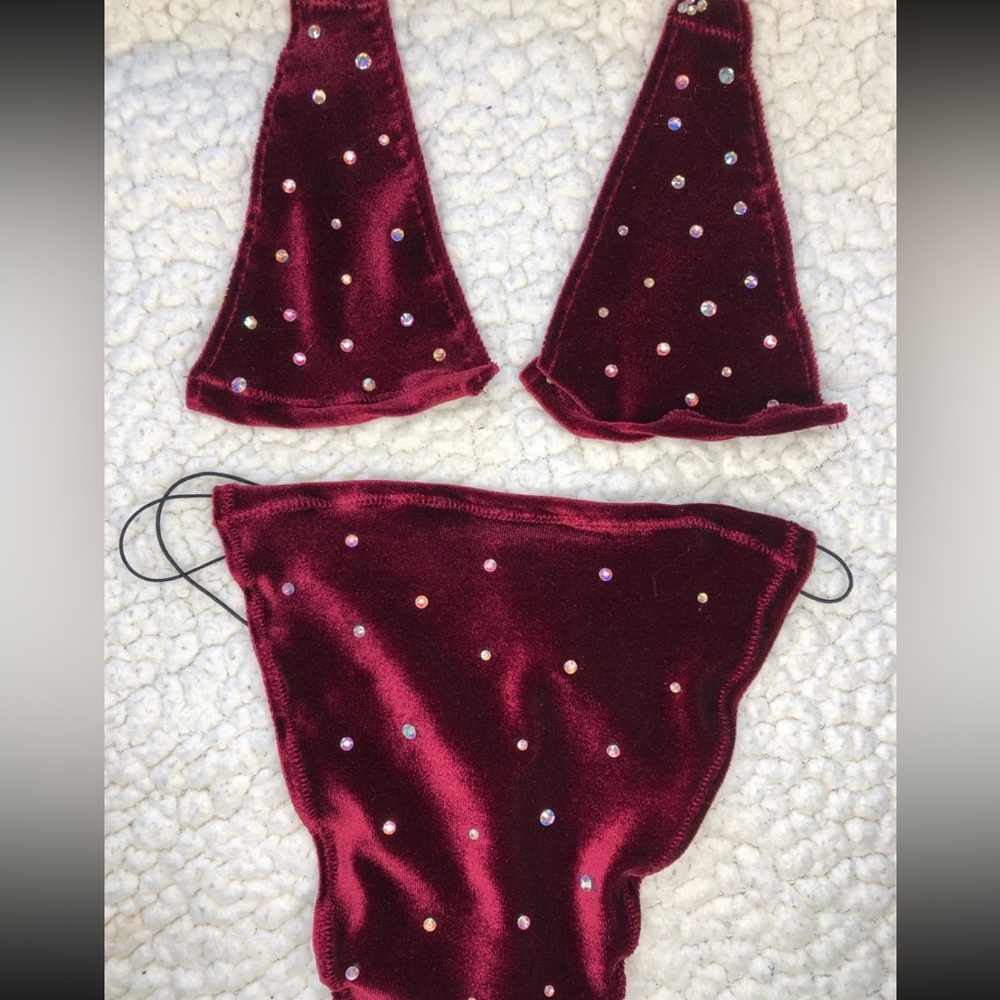 Velvet Micro Bikini with Rhinestones